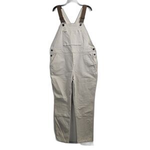 Rei Co-op Trailsmith Overalls Womens 16 Cream Double Knee Carpenter Utility